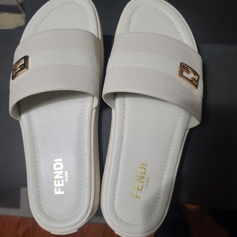 White Fendi Sandal